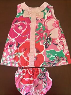 Lilly Pulitzer, A Thing Called Love 3-6 month dress with bloomer